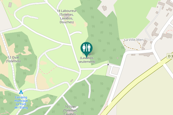 Map showing location of 13 Pin (Lavabos seulement)
