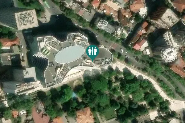 Satellite view of Shëtitorja Murat Toptani Toilet