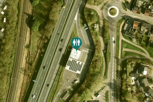 Satellite view of One Hundred Restrooms